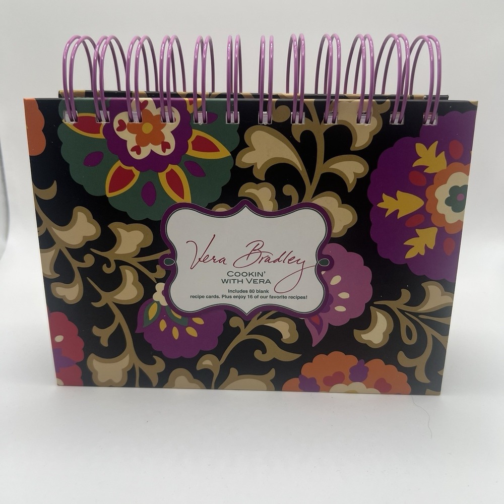 Vera Bradley NWOT Recipe Holder Cookin' With Vera 80 Blank Cards 16 Fave Recipes